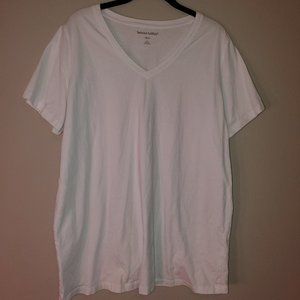 White, Lightweight Woman Within V-Neck T-Shirt